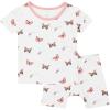 imageKYTE BABY Toddler Short Sleeve Pajama Set  Pjs for Toddlers Made of Soft Rayon Made From Bamboo MaterialButterfly