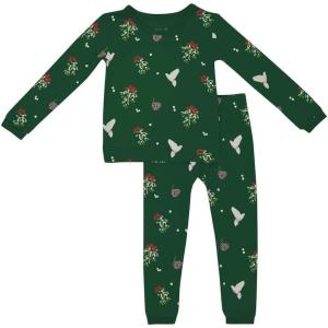 imageKYTE BABY Toddler Pajama Set  Pjs for Toddlers Made of Soft Bamboo Rayon MaterialMistletoe