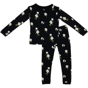 imageKYTE BABY Toddler Pajama Set  Pjs for Toddlers Made of Soft Bamboo Rayon MaterialSmall Midnight Magnolia