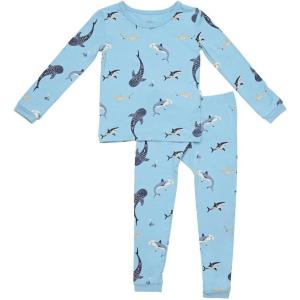 imageKYTE BABY Toddler Pajama Set  Pjs for Toddlers Made of Soft Bamboo Rayon MaterialStream Shark