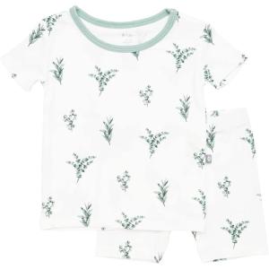 imageKYTE BABY Toddler Short Sleeve Pajama Set  Pjs for Toddlers Made of Soft Rayon Made From Bamboo MaterialEucalyptus