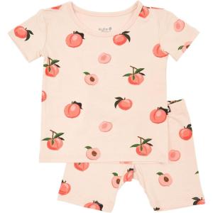 imageKYTE BABY Toddler Short Sleeve Pajama Set  Pjs for Toddlers Made of Soft Rayon Made From Bamboo MaterialPeach
