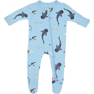 imageKYTE BABY Unisex Zipper Closure Footies Rayon Made From Bamboo 024 MonthsStream Sharks