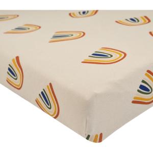 imageKyte Baby Soft Crib Sheet  Standard Fitted Crib Sheet Made with Rayon from Bamboo UltraGentle and Breathable Rust Rainbow on OatMulticolor