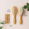 imageKyte BABY Bamboo 3Piece Brush Set  1 Goat Hair Brush 1 Wooden Bristle Brush and 1 Bamboo Comb