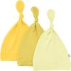 imageKYTE BABY Rayon Made from Bamboo Baby Beanie Soft Knotted Caps 3 Pack 03 Months MustardDijonKiwi