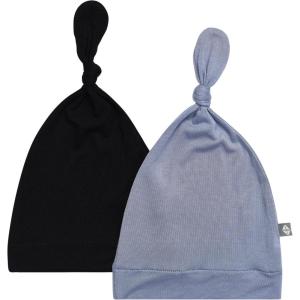 imageKYTE BABY Bamboo Rayon Baby Beanie Hats Soft Knotted Caps  2 PackMidnightSlate
