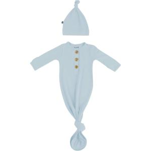 imageKYTE BABY Knotted Gown with Hat SetFog