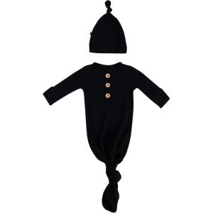 imageKYTE BABY Knotted Gown with Hat SetMidnight
