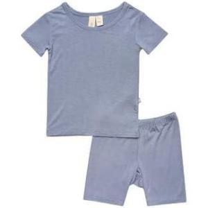 imageKYTE BABY Short Sleeve Toddler Pajama Set 97 Rayon made from Bamboo 3 SpandexSlate