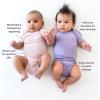 imageKYTE BABY Unisex Bodysuits 2Pack Short Sleeve Baby Bodysuits 97 Rayon made from Bamboo 3 SpandexBlush  Taro