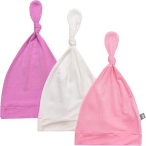 imageKYTE BABY Rayon Made from Bamboo Baby Beanie Hats  Super Soft Knotted Caps Available in Pattern and Solid Colors  3 PackBlossomPetalCloud