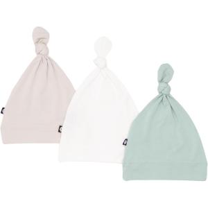 imageKYTE BABY Rayon Made from Bamboo Baby Beanie Hats  Super Soft Knotted Caps Available in Pattern and Solid Colors  3 PackOatCloudSage