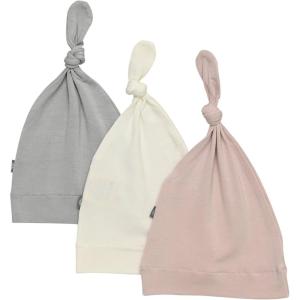 imageKYTE BABY Rayon Made from Bamboo Baby Beanie Hats  Super Soft Knotted Caps Available in Pattern and Solid Colors  3 PackStormBlushCloud