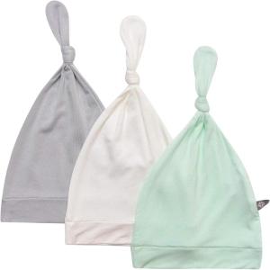 imageKYTE BABY Rayon Made from Bamboo Baby Beanie Hats  Super Soft Knotted Caps Available in Pattern and Solid Colors  3 PackStormCloudMint