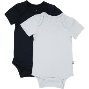 imageKYTE BABY Unisex Bodysuits 2Pack Short Sleeve Baby Bodysuits 97 Rayon made from Bamboo 3 SpandexMidnightstorm