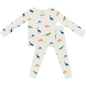 imageKYTE BABY Toddler Pajama Set  Pjs for Toddlers Made of Soft Bamboo Rayon MaterialEcru Roar