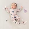 imageKYTE BABY Unisex Zipper Closure Footies Rayon Made From Bamboo 024 MonthsBlush Butterfly