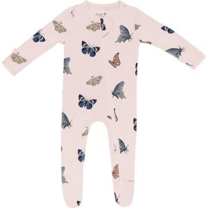 imageKYTE BABY Unisex Zipper Closure Footies Rayon Made From Bamboo 024 MonthsBlush Butterfly