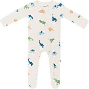 imageKYTE BABY Unisex Zipper Closure Footies Rayon Made From Bamboo 024 MonthsEcru Roar