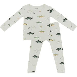 imageKYTE BABY Toddler Pajama Set  Pjs for Toddlers Made of Soft Bamboo Rayon MaterialFishing