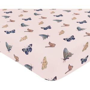 imageKyte Baby Soft Crib Sheet  Standard Fitted Crib Sheet Made with Rayon from Bamboo UltraGentle and Breathable Very Hungry CaterpillarBlush Butterfly