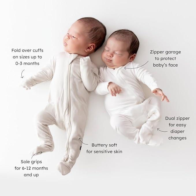 imageKYTE BABY Unisex Zipper Closure Footies Rayon Made From Bamboo 024 MonthsFast and Fierce