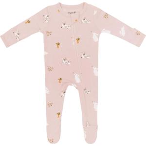 imageKYTE BABY Unisex Zipper Closure Footies Rayon Made From Bamboo 024 MonthsBlush Rabbit