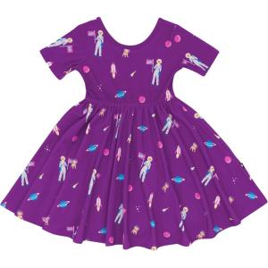imageKYTE BABY Toddler Girls Twirl Dress  Ultra Soft Rayon Made from BambooBarbie Astronaut