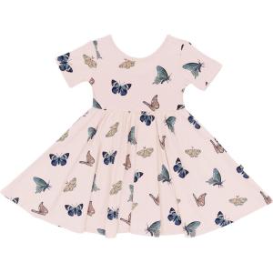 imageKYTE BABY Toddler Girls Twirl Dress  Ultra Soft Rayon Made from BambooBlush Butterfly
