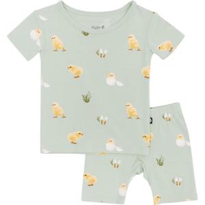 imageKYTE BABY Short Sleeve Toddler Pajama Set 97 Rayon made from Bamboo 3 SpandexAloe Chick