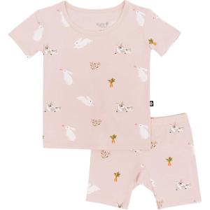 imageKYTE BABY Short Sleeve Toddler Pajama Set 97 Rayon made from Bamboo 3 SpandexBlush Rabbit